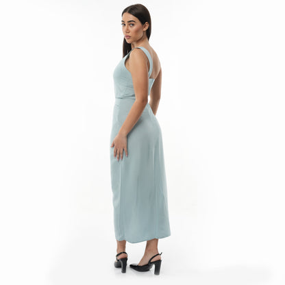 Linen Midi Dress | One Shoulder