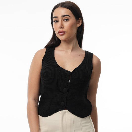 Buttoned Up Knitwear Vest