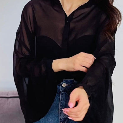 Long sleeve Chiffon Shirt | 3 Colors